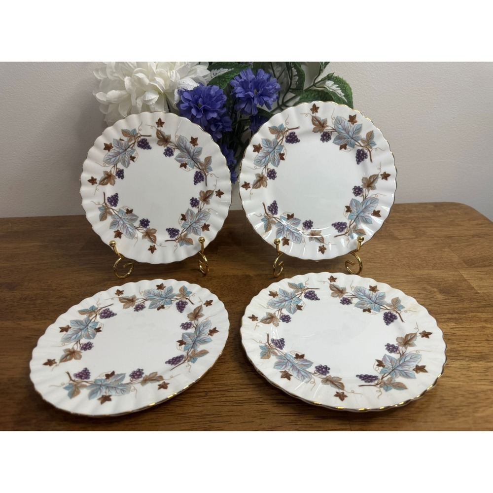 Vintage Royal Albert Lorraine Side Plates Set of Four‎ Bone China England MCM